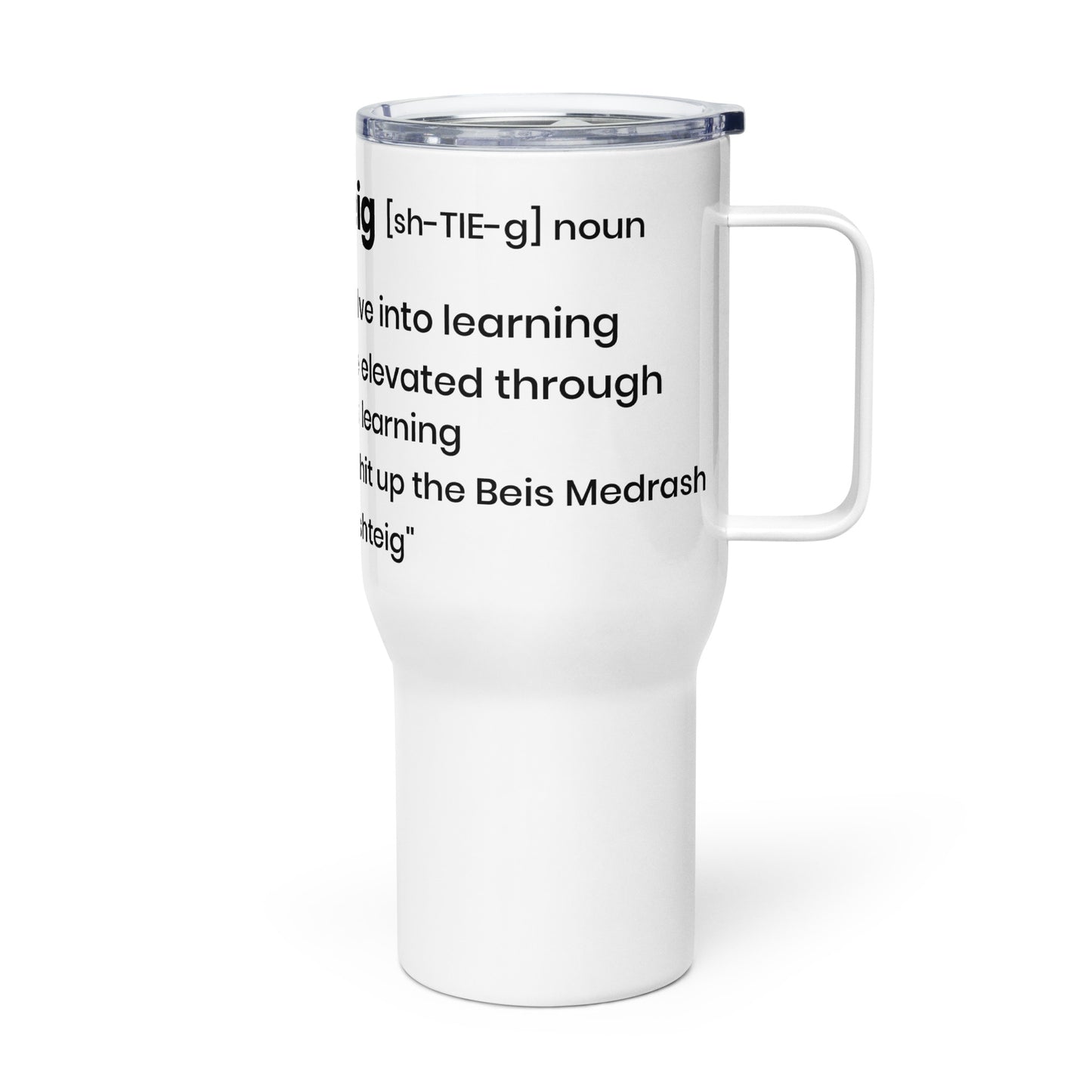 Travel mug with a handle